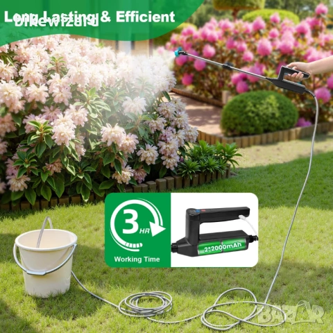 Безжична пръскачка под налягане 3 скорости на пръскане, 7.4V НОВА, снимка 4 - Градинска техника - 53168520
