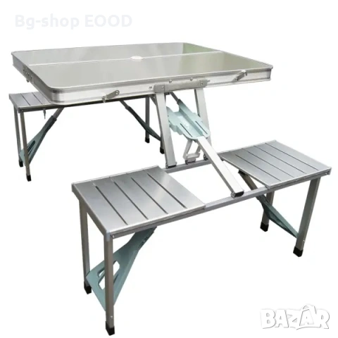 ПРОМО!! Сгъваема маса и столове, за 4 души, За пикник и къмпинг, Алуминиева , снимка 8 - Маси - 53879267