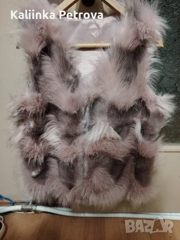 Дамски елек с косъм. , снимка 5 - Елеци - 56535515