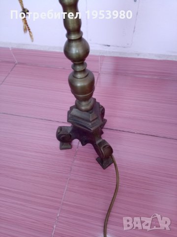 Стара бронзова лампа, снимка 3 - Антикварни и старинни предмети - 31770987
