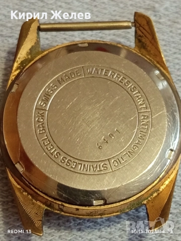 Стар механичен часовник мъжки INVENTIC SWISS MADE позлатен работи за КОЛЕКЦИЯ 51466, снимка 6 - Антикварни и старинни предмети - 52363020