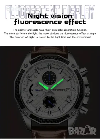 Луксозен Мъжки Кварцов часовник *BY*BENYAR BLUE* Плочка/Атлантик металик !!, снимка 12 - Мъжки - 49523521