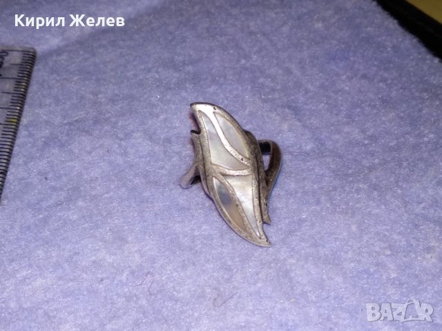 ИЗИСКАН СЕДЕФЕН СРЕБЪРЕН АР НУВО ПРЪСТЕН СРЕБРО 925 ЮВЕЛИРНА РЪЧНА ИЗРАБОТКА 34615, снимка 14 - Пръстени - 39522028