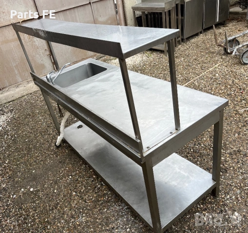 Професионална работна маса с мивка с надстройка неутрално оборудване, снимка 2 - Обзавеждане на кухня - 53054324