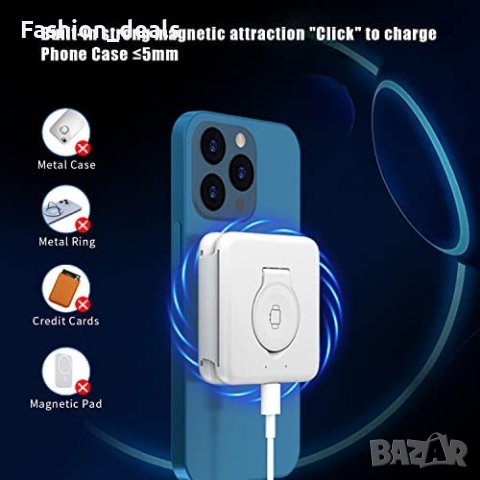 Сгъваемо безжично зарядно устройство 3 в 1 бързо магнитно преносимо, снимка 6 - Аксесоари за Apple - 40323232