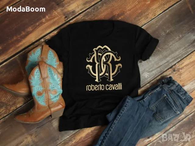 Roberto Cavalli черна дамска тениска 