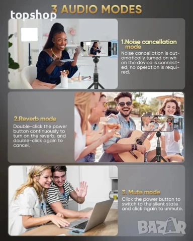 НОВИ, ТЕСТВАНИ безжични петлични микрофони, съвместим с iPhone/iPad/телефон с Android/лаптоп, IUMAKE, снимка 3 - Микрофони - 50525239