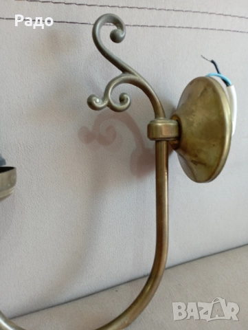 Три броя месингови аплици лампи за стена, снимка 4 - Лампи за стена - 52411092