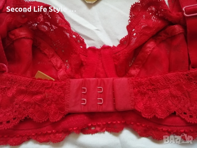 75B нов червен дантелен сутиен , снимка 8 - Бельо - 52921968
