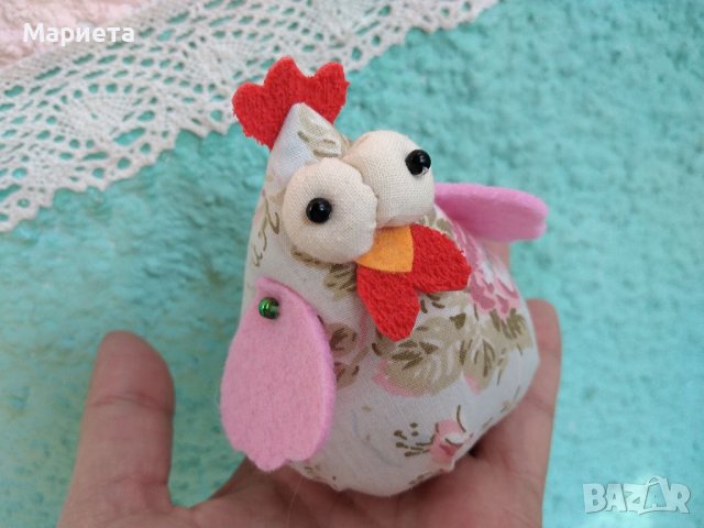 Нежна сладка текстилна кокошка Ръчна Изработка  Пиле Малък Великденски Подарък Декорация , снимка 9 - Декорация за дома - 40046647
