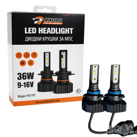 LED крушки за фар 9005 36W 6000K комплект 2 броя