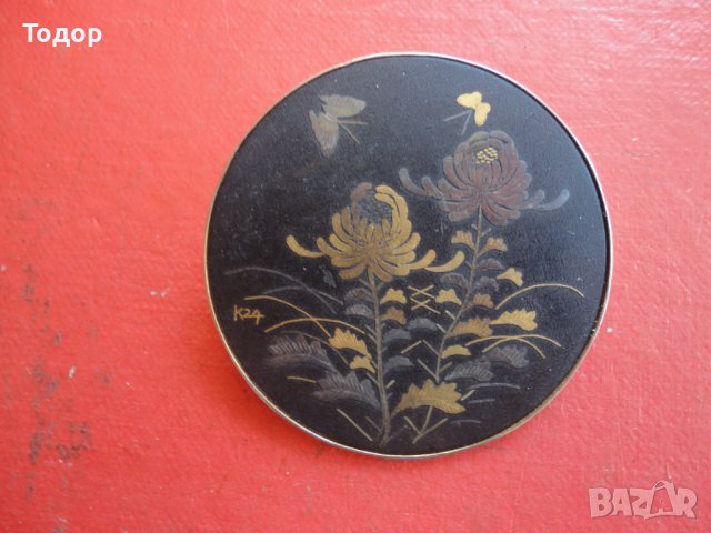 Уникална позлатена японска брошка подписана , снимка 4 - Други - 40085294