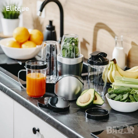 Мощен блендер за смутита с пълен комплект чаши и бутилки - BPA Free, импулсен режим, снимка 4 - Друга електроника - 54269598