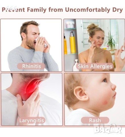 Мини овлажнител за въздух SZO с LED светлина, функция за автоматично изключване и два режима на , снимка 5 - Друга електроника - 54088862