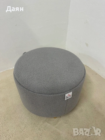 Тапицирана табуретка HOMCOM, плюшено полар, скрито място за съхранение, обръщаем капак, снимка 2 - Столове - 53247662
