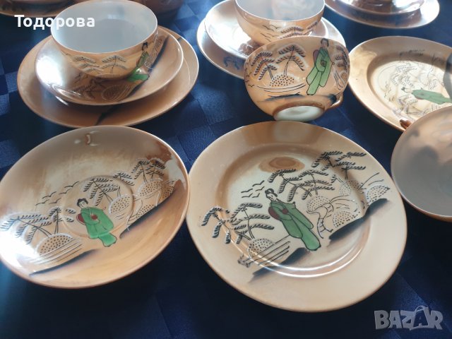 Фин японски сервиз за кафе с Гейша на дъното- 35  части, снимка 5 - Сервизи - 39719331