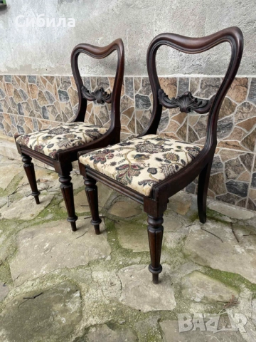 Комплект от 2 антични дървени стола – масив, снимка 7 - Антикварни и старинни предмети - 52919682