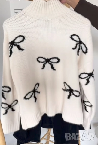 пуловер с панделки , снимка 2 - Блузи с дълъг ръкав и пуловери - 52150037
