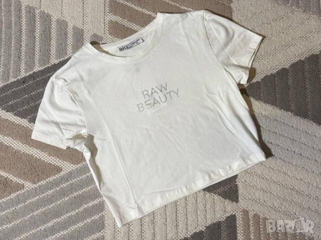 Кроп модел тениска памук