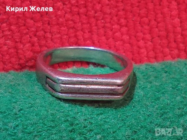 СТАР СРЕБЪРЕН АРТ-ДЕКО СТИЛ ПРЪСТЕН СРЕБРО 925 АНГЛИЯ МАЙСТОРСКА РЪЧНА БИЖУТЕРИЙНА ИЗРАБОТКА 26235