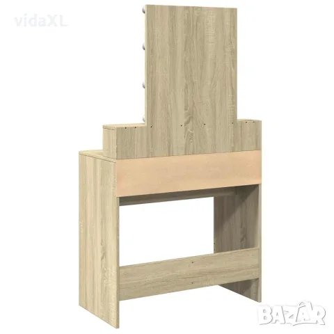 vidaXL Тоалетка с LED, дъб сонома, 80x41x144,5 см, снимка 7 - Тоалетки - 56148132