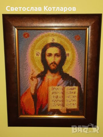 ИКОНА ИСУС за подарък юбилей диамантен гоблен картина , снимка 2 - Икони - 29982603