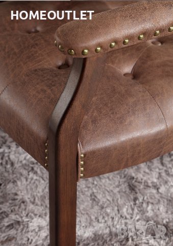 Висококачествен винтидж стол тип кресло SY-1533-DK, снимка 3 - Столове - 36808237
