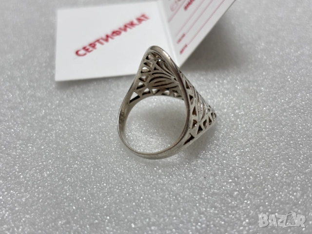 Дамски Сребърен Пръстен (проба 925)- 5,93 грама, снимка 4 - Пръстени - 52549788