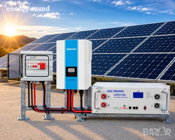 ПРОМО Соларна система инвертор 6kw + Батерия Lifepo4 5,6kw 10 соларни панела.