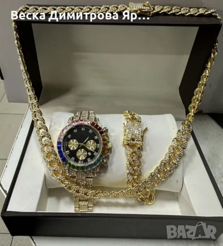 Луксозен комплек бижута, часовник , гривна и колие, снимка 7 - Бижутерийни комплекти - 51152821