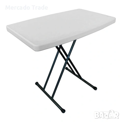 Къмпинг маса Mercado Trade, Сгъваема, Пластмаса, 49x77 см, Бял