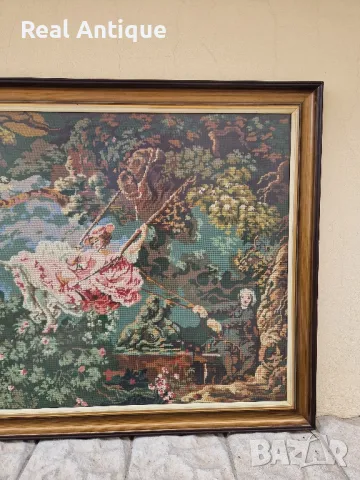 Огромен изключително красив антикварен колекционерски холандски гоблен , снимка 2 - Гоблени - 47263073