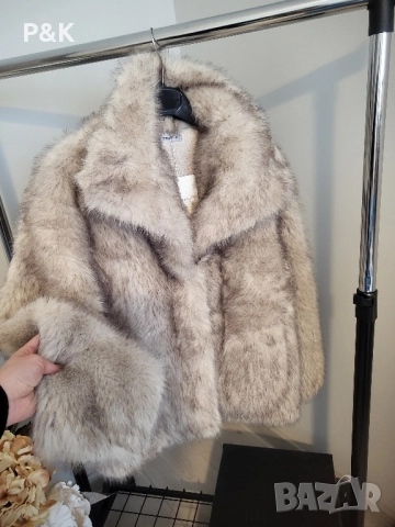 Пухкаво палто от еко косъм