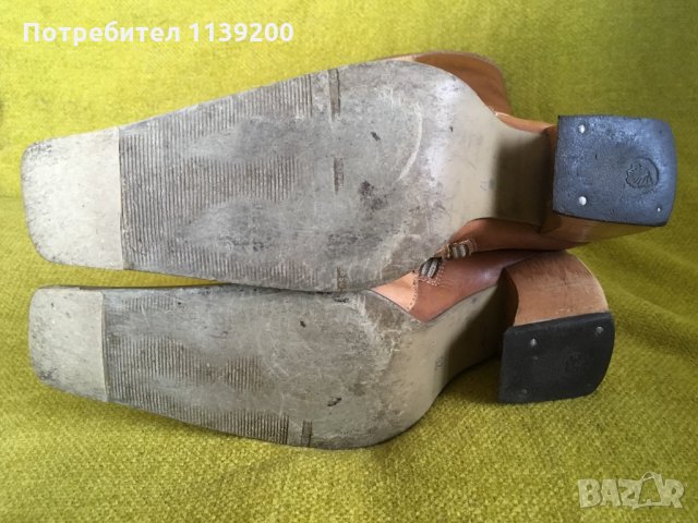 Дамски ботуши 37 тип каубойски бохо естествена кожа бежово и кафяво, снимка 7 - Дамски ботуши - 34943462