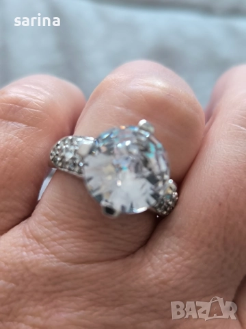 Сребърен пръстен с камък, снимка 3 - Пръстени - 52935615