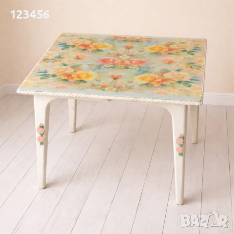  Ръчно декорирана #масичка в стил Shabby Chic , снимка 3 - Декорация за дома - 54153832