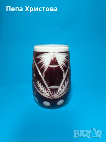 Халба от бохемски двуслоен кристалин, снимка 5 - Чаши - 51078695