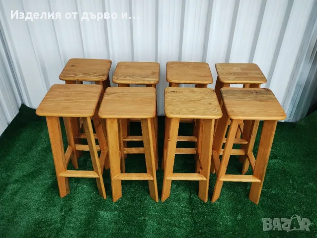 дървени бар столове , снимка 2 - Столове - 49383189