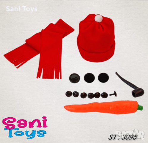 Комплект аксесоари за снежен човек, червен
