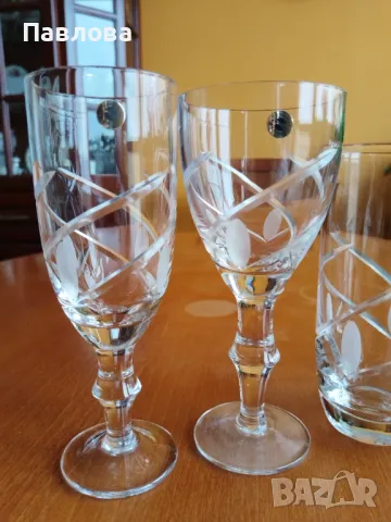 Кристални чаши,, Виолета - 2", снимка 4 - Чаши - 49605975