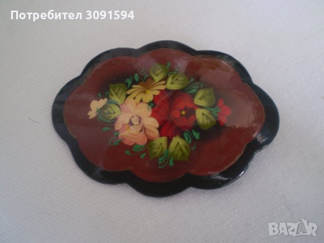 майсторска брошка рисунка- рисувана на ръка ссср, снимка 5 - Антикварни и старинни предмети - 37311069