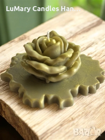 Свещ “ Златна роза”, снимка 5 - Декорация за дома - 53223442
