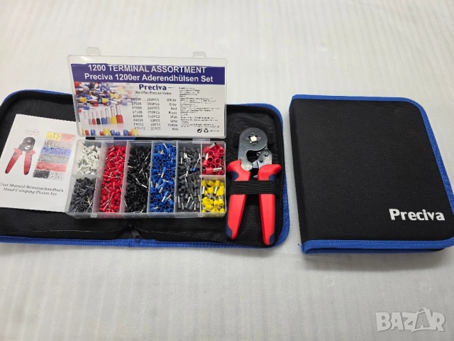 Комплект Preciva за кабелни накрайници (кримповка) с 1200 накрайника, снимка 12 - Други инструменти - 52432889