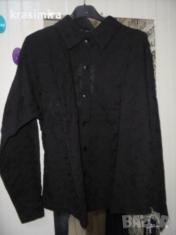 черни памучни ризи с бродерия, снимка 5 - Ризи - 40534280