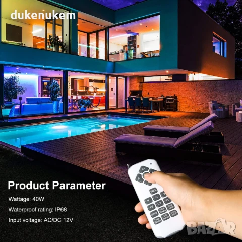 НОВО! RGB LED осветление за басейн – 40W с дистанционно, снимка 4 - Лед осветление - 51027225