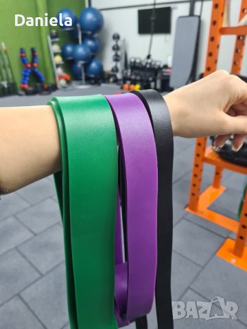 ЛАСТИЦИ ЗА ФИТНЕС TRAINING 21, 32 и 45 мм черен, лилав, зален, снимка 2 - Фитнес уреди - 44309886