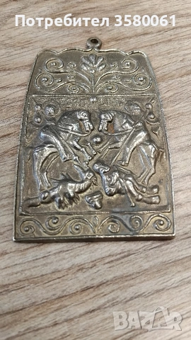 Стара златна 9К икона, снимка 2 - Други ценни предмети - 53099365