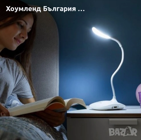 USB настолна LED лампа лебед с гъвкаво рамо, снимка 2 - Настолни лампи - 54322261