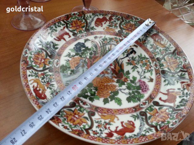 китайска порцеланова чиния ръчна изроботка, снимка 3 - Антикварни и старинни предмети - 26223816