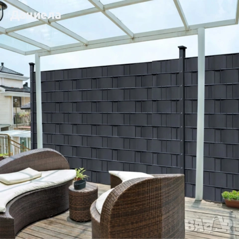 Антрацитна оградна лента 19 см x 35 м – UV устойчива и лесна за монтаж, снимка 3 - Декорация за дома - 53960215